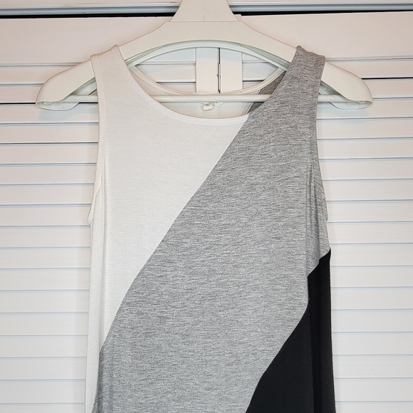 ATHLETA Diagonal Color Block Tank Midi Dress Sleeveless Round Neck Women's XXS - Picture 4 of 11